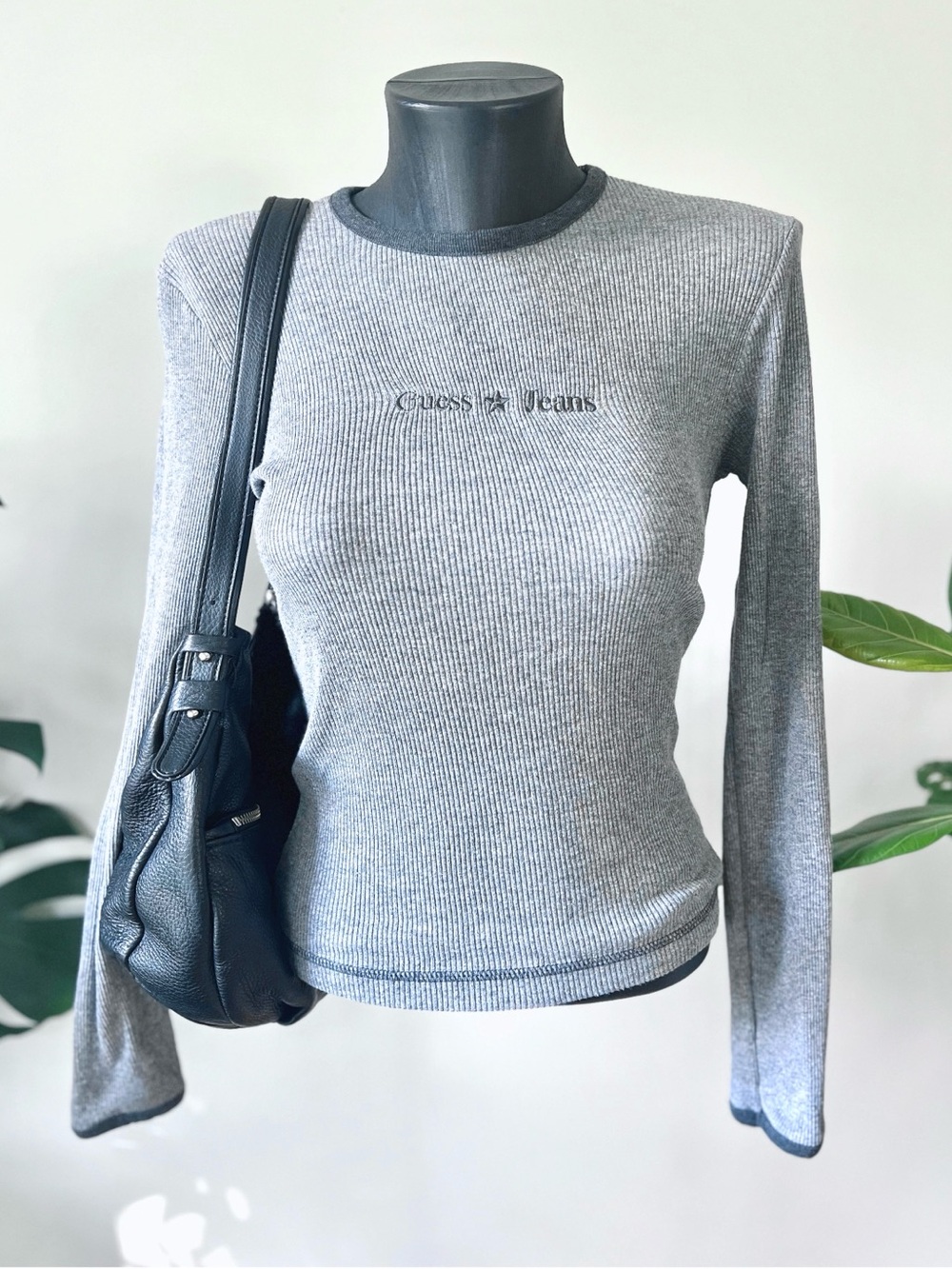 1999 Vintage Guess Jeans | Ribbed Embroidered Long Sleeve Top
